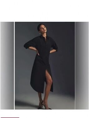 Anthropologie Maeve Soren Dress  Petite Large- Black